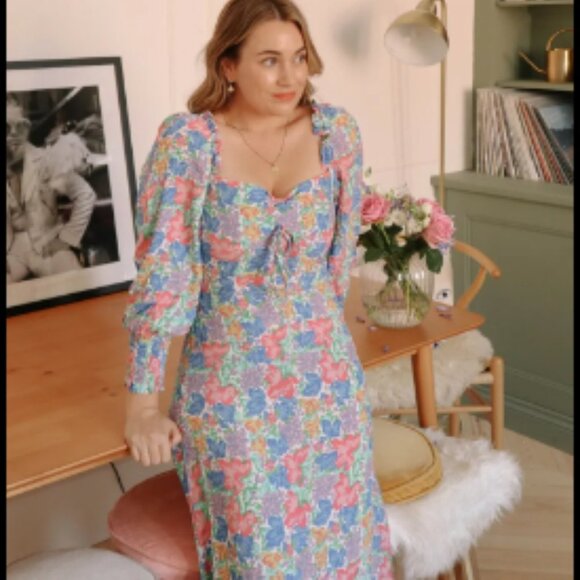 aithfull the Brand | Colorful Floral Mathilde Midi Dress Size 4 - Picture 2 of 13